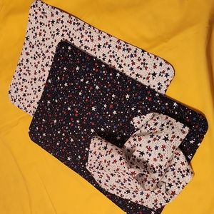 Handmade reversible Stars themed placemats with napkins